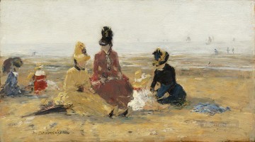 Eugène Boudin en la playa de Trouville Pinturas al óleo